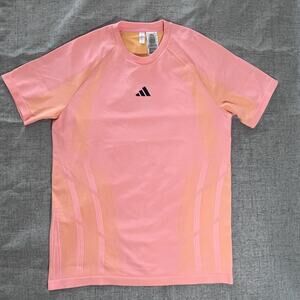 Adidas Shirt Men XL Pink Aeroready Knit Athletic